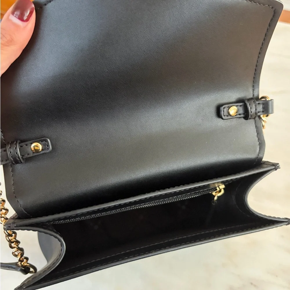 Michael Kors Black Leather Top-Handle Satchel with Gold Hardware - Picture 4 of 5